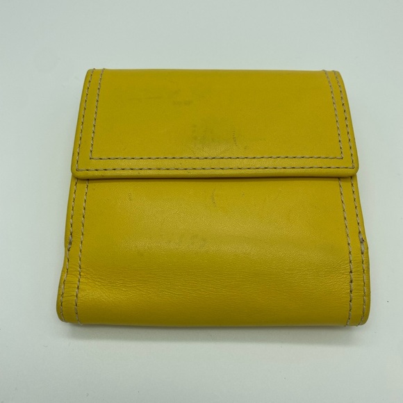 Coach Yellow Bifold Leather Wallet w/ Coin Purse - Picture 5 of 8